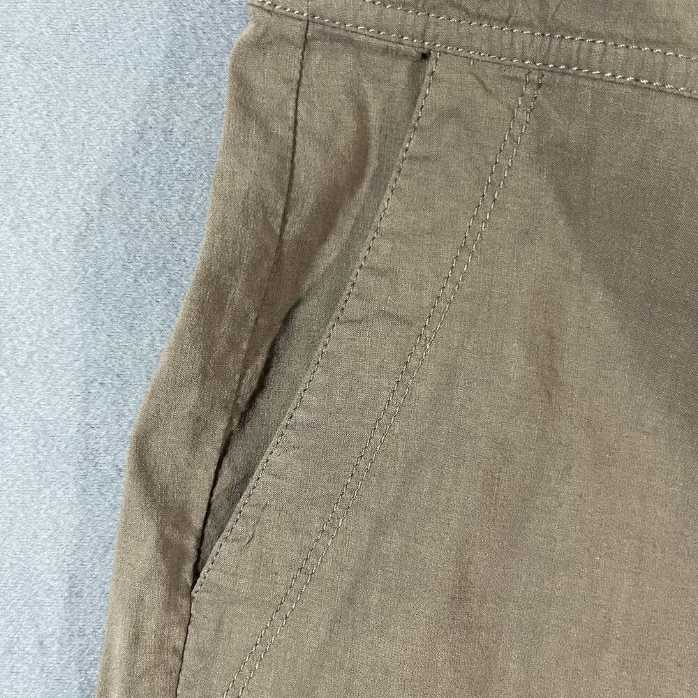 Eileen Fisher Linen Straight Leg Tan Size 12 Clasp‎ Closure Mid Rise Stretch - Picture 5 of 11